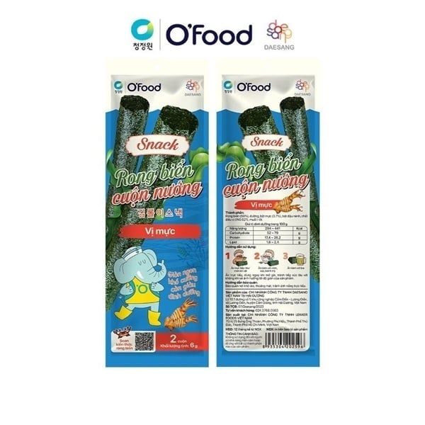 SN- Squid Flavor Rolled Seaweed O'Food 6g