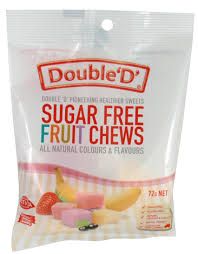 CD- Kẹo dẻo trái cây không đường - Sugar Free Fruit Chews Double D 70g ( pack )