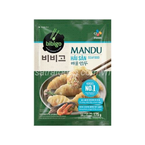 MD- bánh mandu hải sản 175g - Korean Seafood Dumplings Bibigo 175g ( Pack )