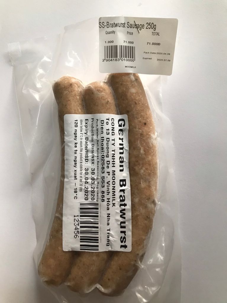 ME.SS- Xúc xích Bratwurst 250g - Bratwurst Sausage 250g - giá 1kg