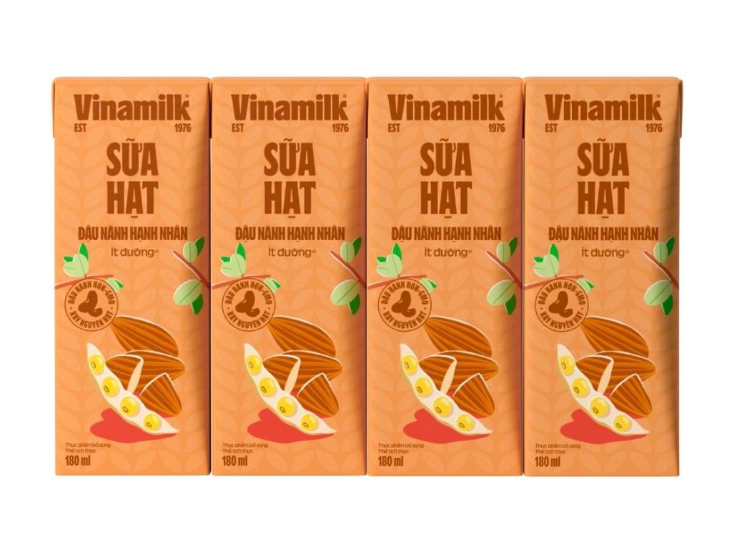DA.M.N-Sữa. Soybean & Almond Less Sugar Nuts Milk Vinamilk 180ml