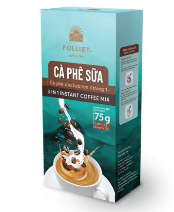 CF- Instant Milk Coffee Mix 3in1 Folliet 75g T2