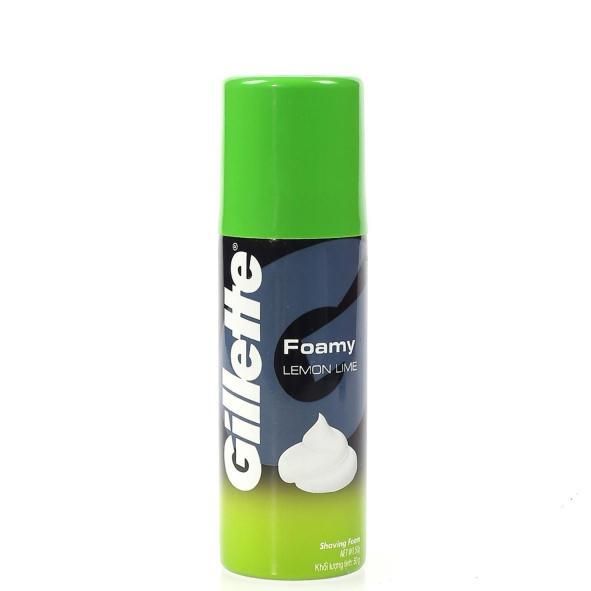 PU.PC- Bọt cạo râu Gillette hương chanh - Shaving Cream Foamy Lemon Lime Gillette 50g ( Bottle )
