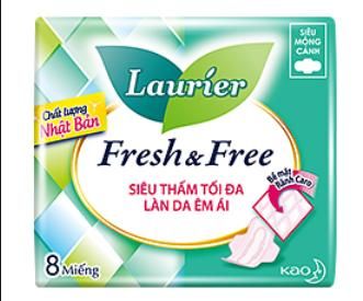 PU.P- Băng vệ sinh siêu mỏng cánh - Tampon Laurier Fresh And Free ( Pack )