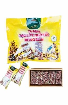 GR.R- Salted Brown Rice Cereal Bar With Seaweed Alpuna 180g