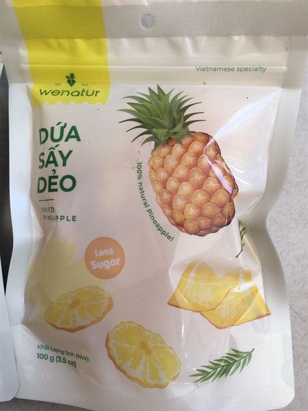 FRD- Less Sugar Dried Pineapple We'natur 100g T7