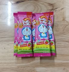 SN.CD- Strawberry Flavor Lollipop Candy Suku Suku Lotte 8g T5