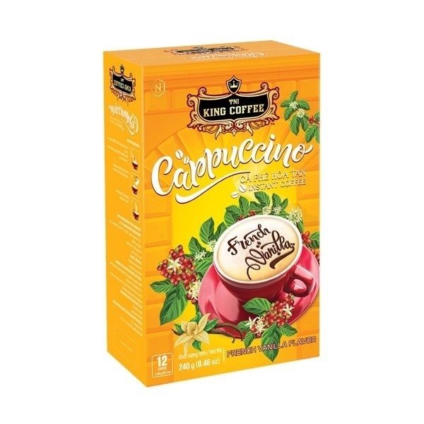 CF- France Vanilla Flavor Cappuccino King Coffee (12packs x 20g) 240g T4