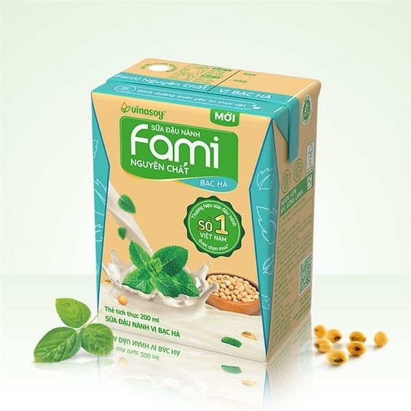 DA.M.N- sữa đậu nành Fami 200ml - Pure Soy Milk Mint Flavor Fami 200ml ( box )