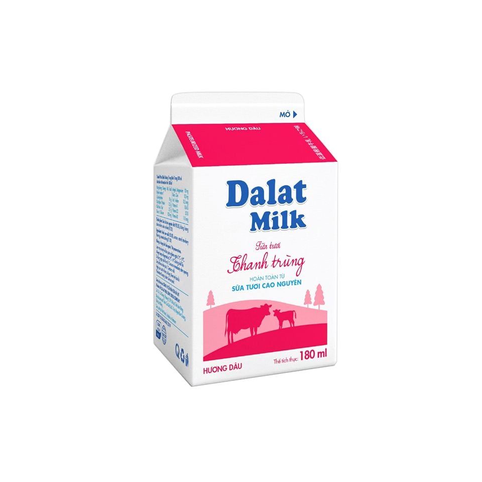DA.M.N- Fresh Milk Pasteurized Strawberry Flavor Dalamilk 180ml