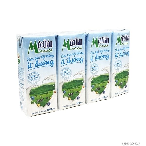 DA.M.F- Sữa tươi ít đường Mộc Châu 180ml - Less Sugar UHT Fresh Milk Mộc Châu 180ml ( box )