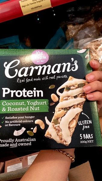 PC.WE- Thanh dinh dưỡng - Protein Bars Coconut Yogurt & Roasted Nut Carman's 200g (Box)