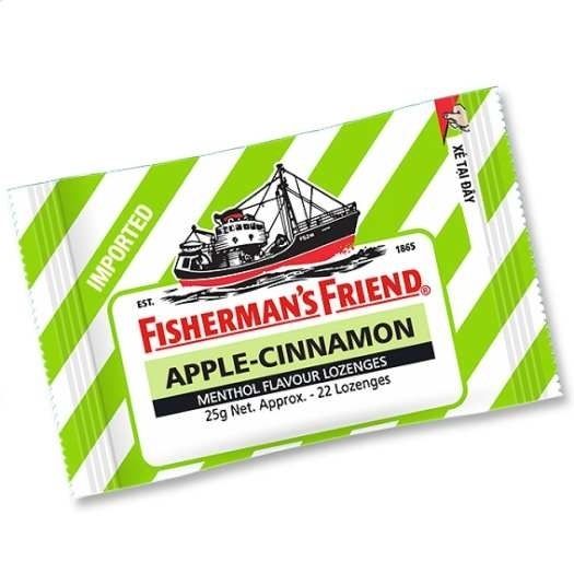 SN.CD- Apple, Cinnamon & Mentol Flavour Lozenges Fisherman's Freind 25g T3