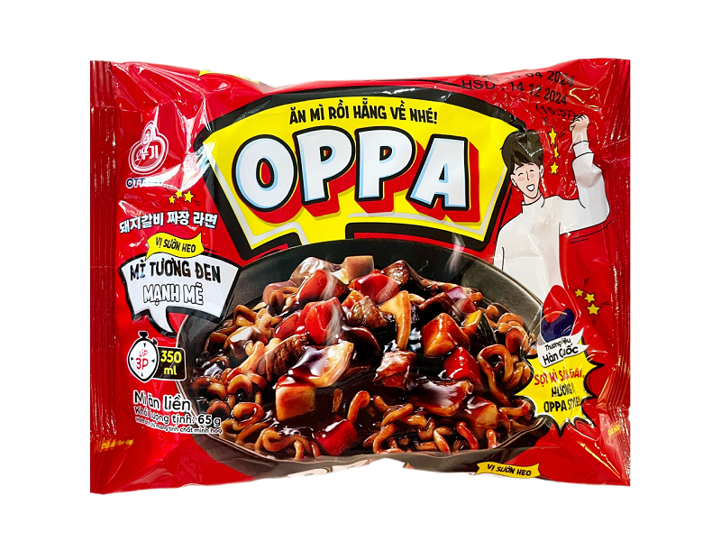 GR.NO- Pork Ribs Flavor Black Bean Noodles Oppa Ottogi 65g T7