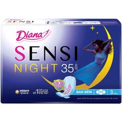 PU.P- Băng Vệ Sinh Diana Sensi Ban Đêm Có Cánh 35cm - Sensi Night Tampon Diana 35cm ( pack )