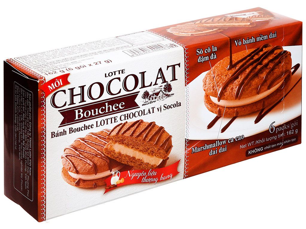 SN.PC- Chocolate Flavor Bouchee Lotte Chocolat 6packs 162g