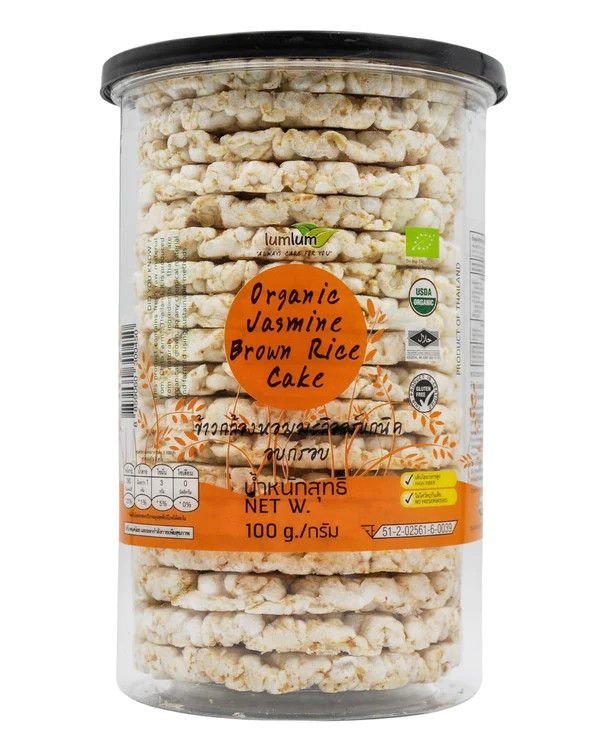 SN.PC- bánh gạo lứt Jasmine Hữu cơ LumLum 100g - Organic Brown Rice Cake Jasmine Flavor LumLum 100g T8