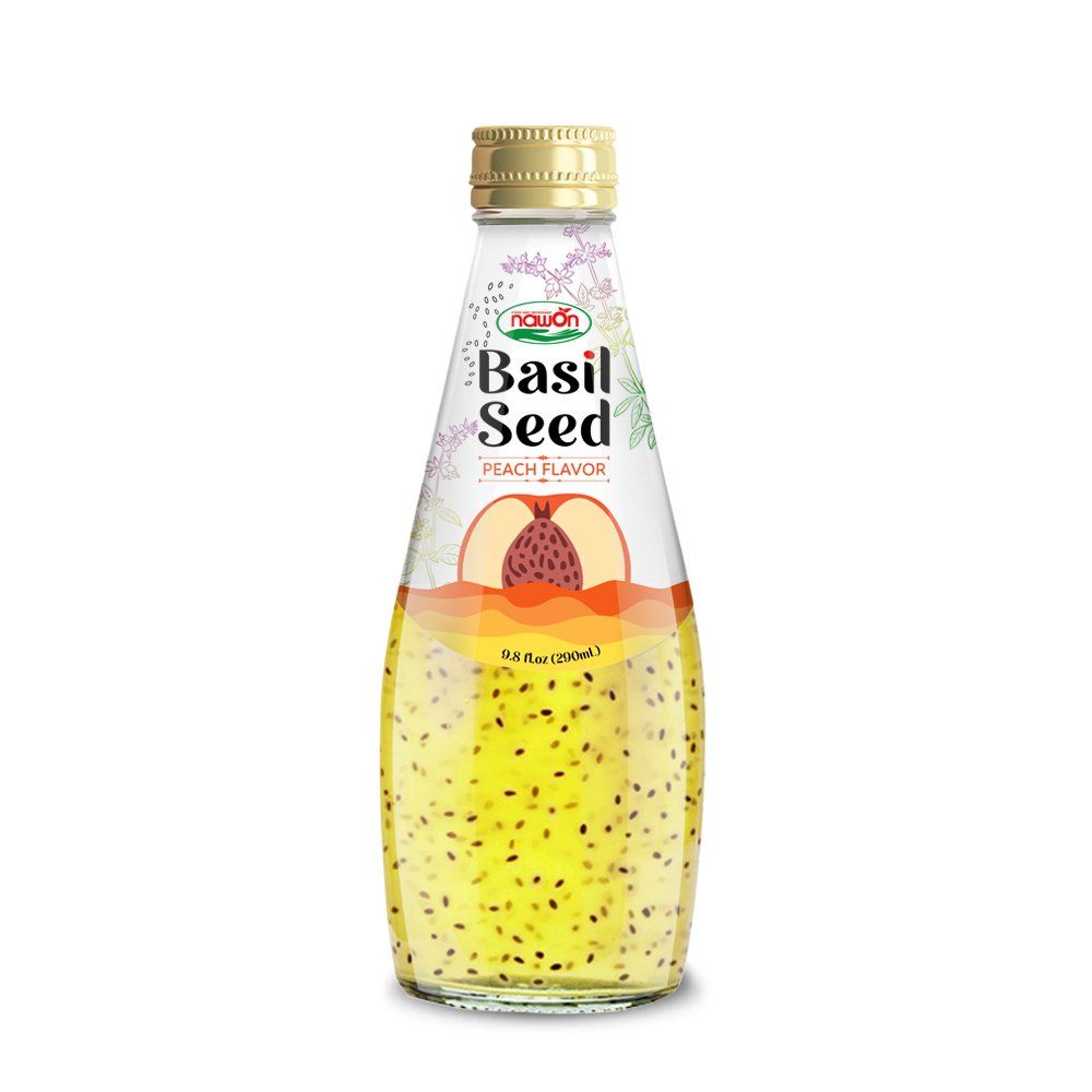 BW.J- Basil Seed Drink Peach Flavor Thailand 290ml