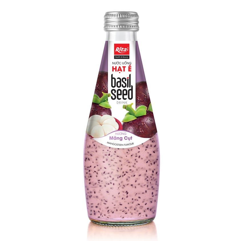 BW.J- Basil Seed Drink Mangosteen Flavor Thailand 290ml