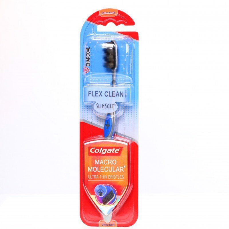 PU.P- bàn chải đánh răng mềm mảnh & than hoạt tính - Slim Soft Flex Clean Charcoal Toothbrush Colgate ( pcs )