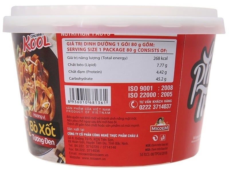 GR.NO-Mì. Black Bean Beef Dried Noodle Kool Cung Đình 80g ecp