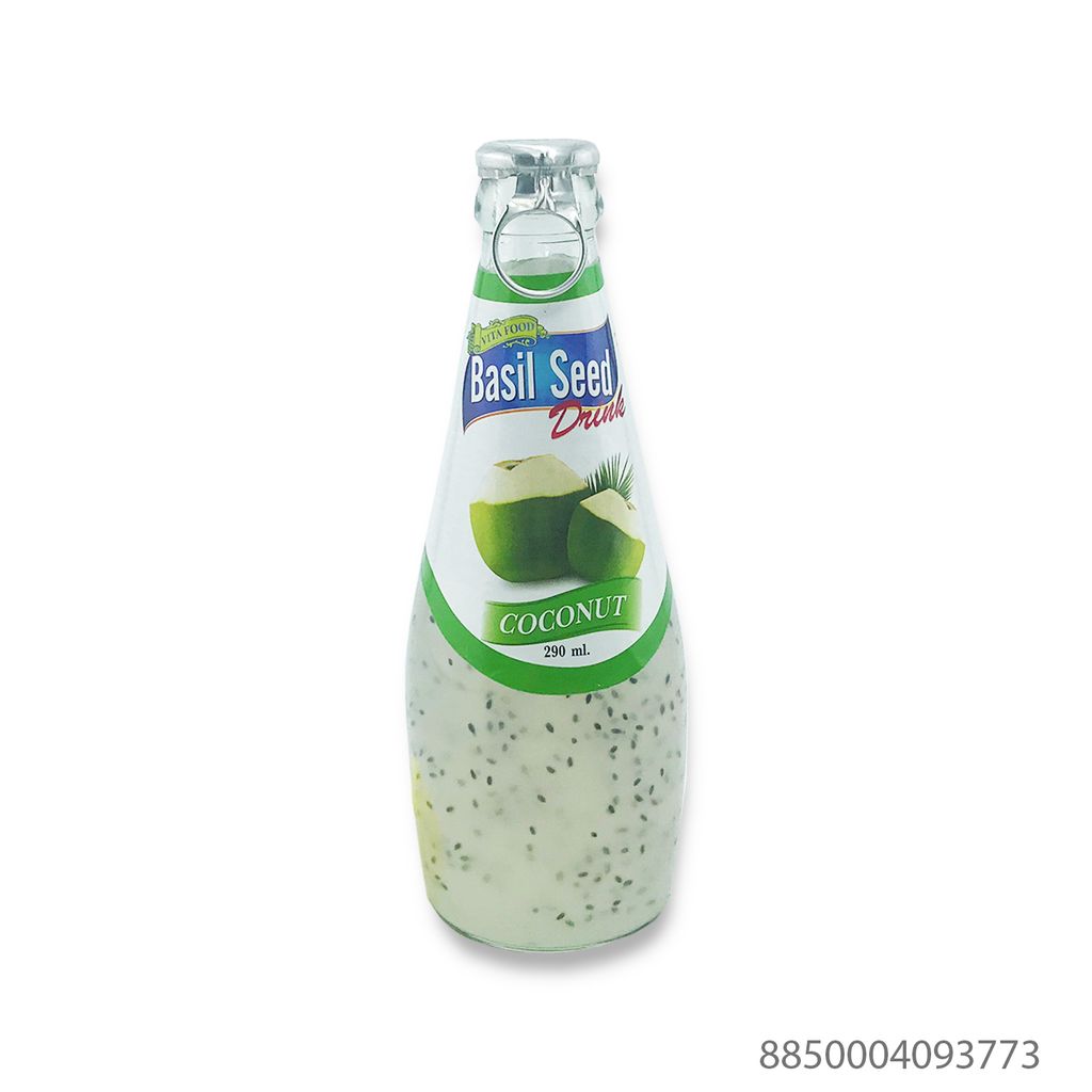 BW.J- Nước trái cây hạt é - Basil Seed Drink CoConut Vitafood 290ml ( bottle )