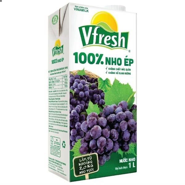 BW.J- Nước ép nho - Grape Juice 100% Vfresh 1L ( Box )