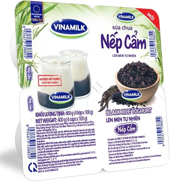 DY- Black Rice Yogurt Vinamilk 100g ( pcs ) - sữa chua nếp cẩm vinamilk 100g