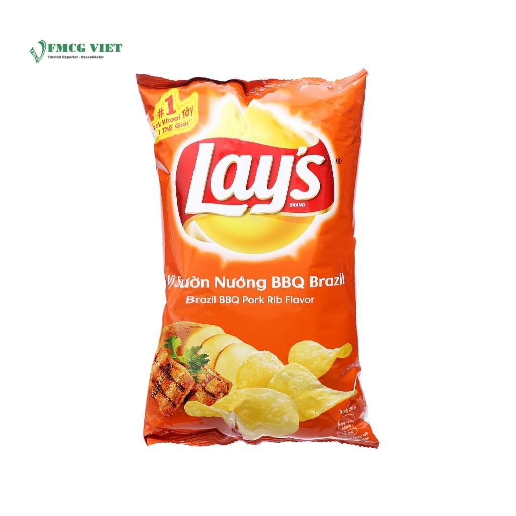 PC.S- Bánh khoai tây vị sườn nướng Lay's 33g - Brazil BBQ Pork Rib Potato Chips (pack)