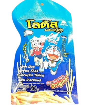 SN- Original Flavour Biscuit Dorkbua Stick Lotus Kids 20g T4