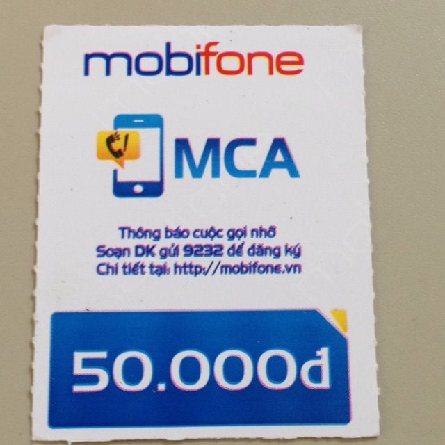 PU.P- Thẻ cào điện thoại Mobi 50k - Card Mobifone 50K ( pcs )