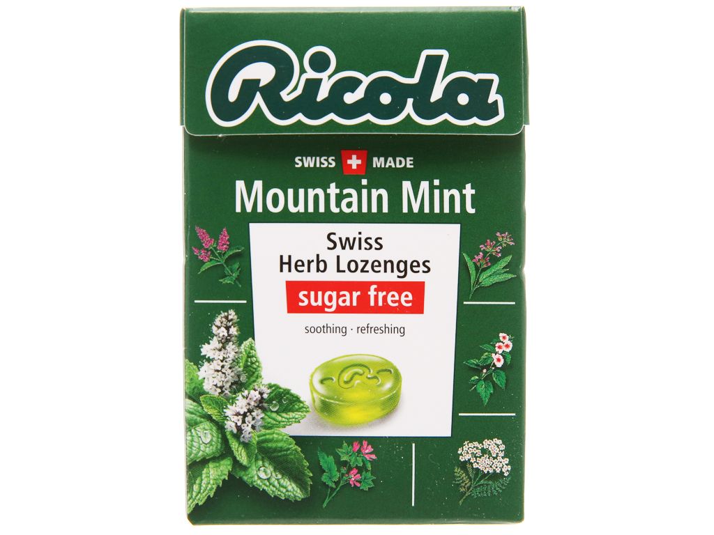 CD- Kẹo ngậm không đường bạc hà Ricola 40 - Mountaint Mint Candy Ricola 40g (Box)