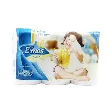 PU.H- Giấy Vệ Sinh E'mos Classic 2 Lớp xanh - Classic Napkin Emos 12 Packs ( pack )