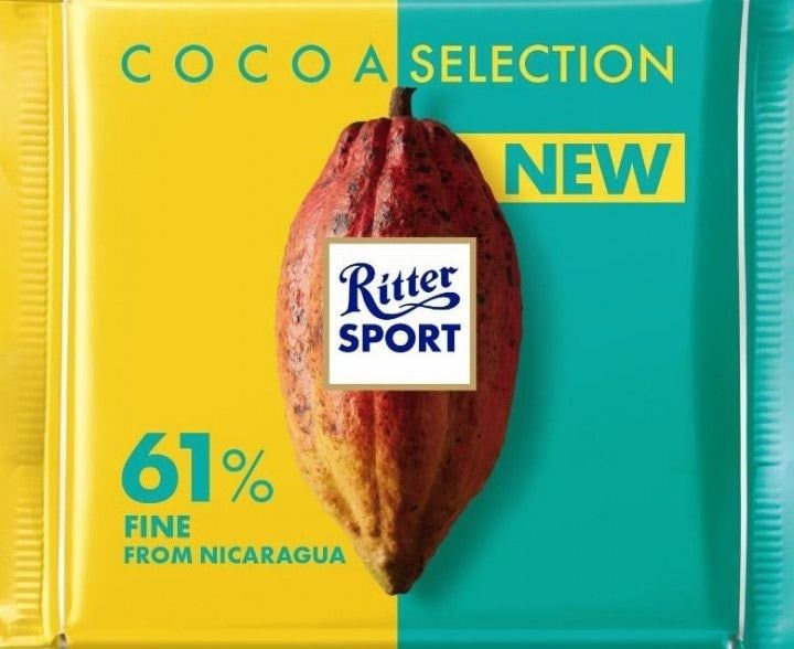 CH- Socola đen 61% cacao - Chocolate Refined Dark 61% Ritter Sport 100 g (pack)