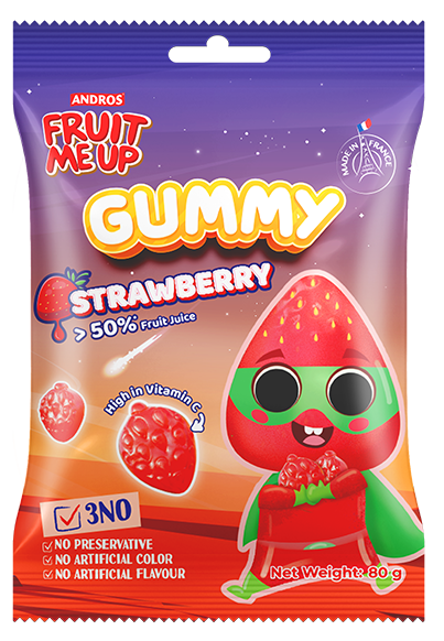 SN.CD- Strawberry Flavor Jelly Candy Fruit Me Up Andros 80g