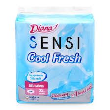 PU.P- Băng Vệ Sinh Diana Cool Fresh Siêu Mỏng - Diana Sensi Cool Fresh Wings 23cm ( pack )