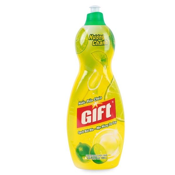 PU.HC- Nước rửa chén hương chanh - Dishwashing Liquid Lime Gift 800g ( Bottle )