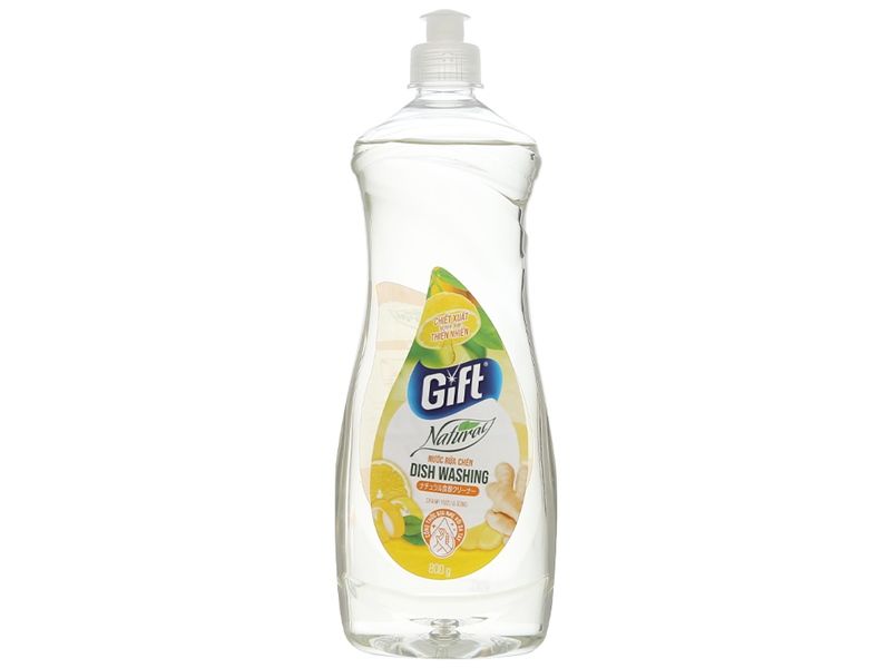 PU.HC- Nước rửa chén Gift - Natural Dish Washing Lemon & Ging Gift 800g ( bottle )