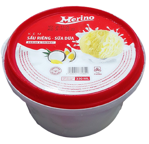IC- Durian & Coconut Ice Cream Merino 330ml ( box ) - only sale in Nha Trang