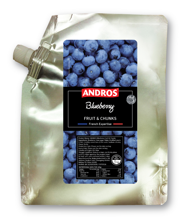 VEF- Frozen Puree Blueberry Andros 1Kg ( Pack )