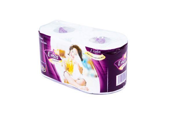 PU.H- Giấy vệ sinh cao cấp E’mos Premium tím - Toilet Paper Premium E'mos 2 Rolls ( Pack )