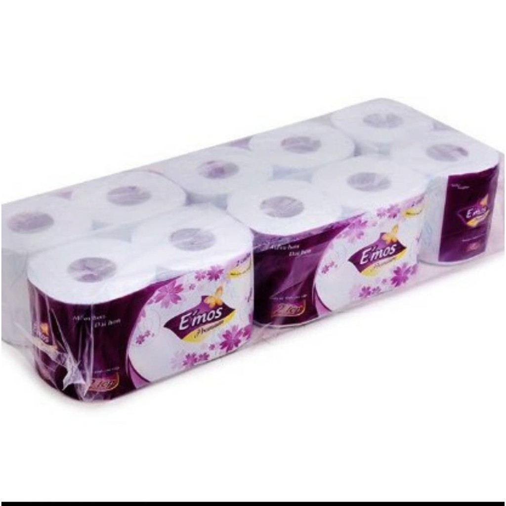 PU.H- giấy vệ sinh E'mos Premium 2 lớp - Extra Toilet Paper Emos 2 Packs ( pack )