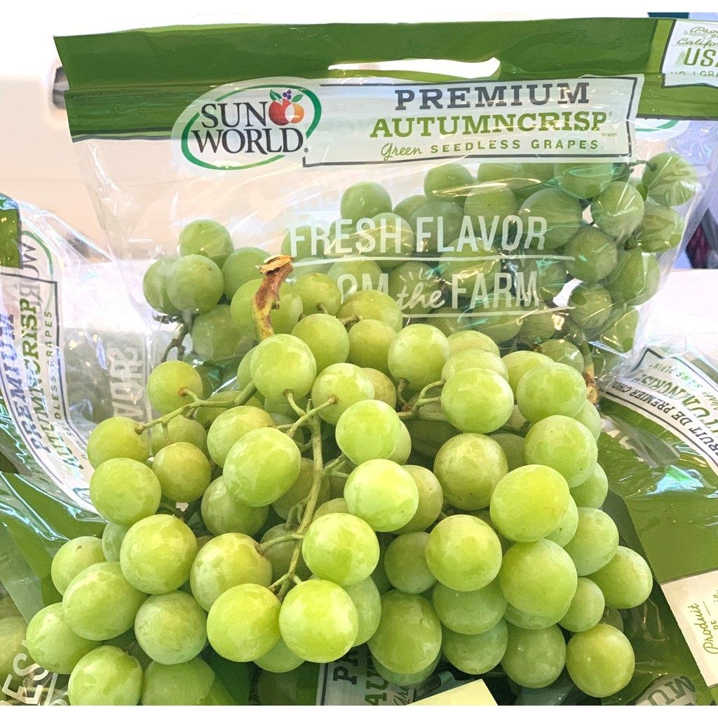 FRI- Green Seedless Grapes Angon ( Nho xanh không hạt ) ( 1Kg / pack 200g )