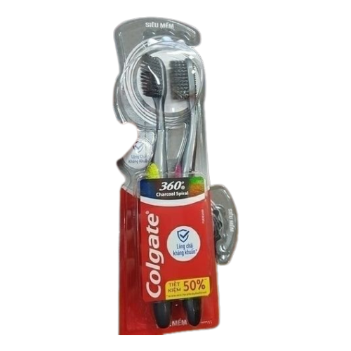 PU- Toothbrush Charcoal Spiral Colgate 2pcs