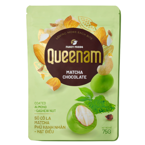 CH- Matcha Chocolate Coated Almond Cashew Nut Queenam 75g