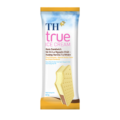 IC- Pure Chocolate Natural Vanilla Flavor IC Sandwich TH True Ice Cream 62g