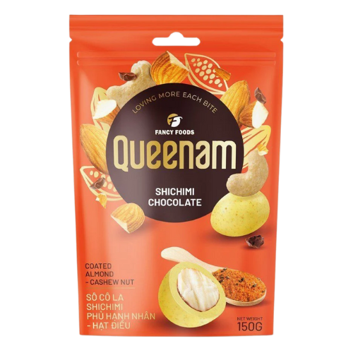 CH- Shichimi Chocolate Coated Almond Cashew Nuts Queenam 75g
