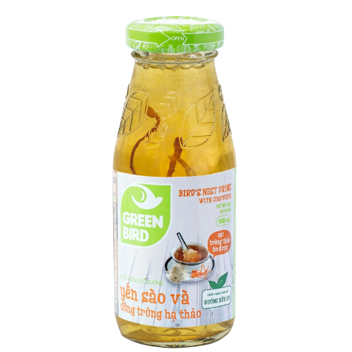 BW.S- Bird Nest Drink With Cordyceps Green Bird 185ml (mã lẻ 1 chai)
