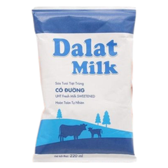 DA.M.F-Sữa. Pasteurized Fresh Milk With Sugar Dalatmilk 220ml