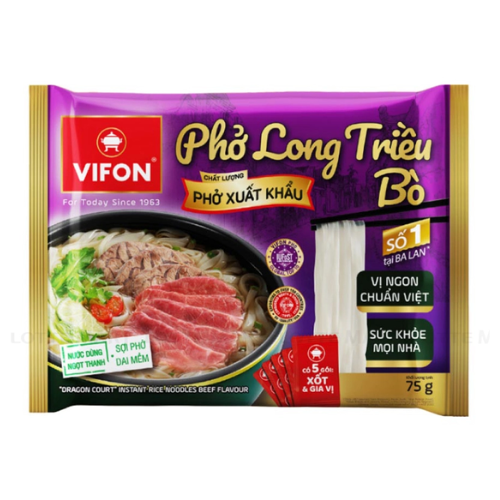 GR.NO- Beef Flavor Pho Instant Noodles Long Triều 75g